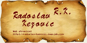Radoslav Kezović vizit kartica
